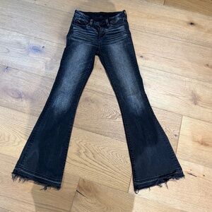 Women's Buckle Black Flared Jeans Fit No. 53 SZ 25X32